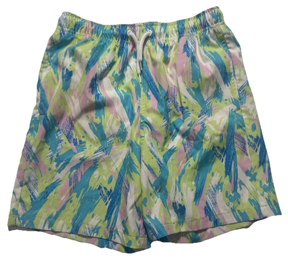 Cabana by Crown & Ivy Boys Large Swim Trunks Abstract Print Mesh Lined
